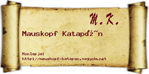 Mauskopf Katapán névjegykártya